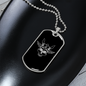 Calavera Mexican Sugar Skull 44 Necklace Stainless Steel or 18k Gold Dog Tag 24" Chain-Express Your Love Gifts