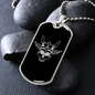 Calavera Mexican Sugar Skull 44 Necklace Stainless Steel or 18k Gold Dog Tag 24" Chain-Express Your Love Gifts