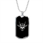 Calavera Mexican Sugar Skull 44 Necklace Stainless Steel or 18k Gold Dog Tag 24" Chain-Express Your Love Gifts