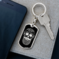 Calavera Mexican Sugar Skull 45 Keychain Stainless Steel or 18k Gold Dog Tag Keyring-Express Your Love Gifts