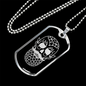 Calavera Mexican Sugar Skull 45 Necklace Stainless Steel or 18k Gold Dog Tag 24" Chain-Express Your Love Gifts