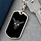 Calavera Mexican Sugar Skull 46 Keychain Stainless Steel or 18k Gold Dog Tag Keyring-Express Your Love Gifts
