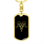 Calavera Mexican Sugar Skull 47 Keychain Stainless Steel or 18k Gold Dog Tag Keyring-Express Your Love Gifts