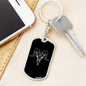 Calavera Mexican Sugar Skull 47 Keychain Stainless Steel or 18k Gold Dog Tag Keyring-Express Your Love Gifts