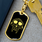 Calavera Mexican Sugar Skull 48 Keychain Stainless Steel or 18k Gold Dog Tag Keyring-Express Your Love Gifts