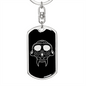 Calavera Mexican Sugar Skull 48 Keychain Stainless Steel or 18k Gold Dog Tag Keyring-Express Your Love Gifts