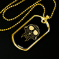Calavera Mexican Sugar Skull 48 Necklace Stainless Steel or 18k Gold Dog Tag 24" Chain-Express Your Love Gifts