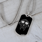 Calavera Mexican Sugar Skull 48 Necklace Stainless Steel or 18k Gold Dog Tag 24" Chain-Express Your Love Gifts