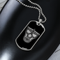 Calavera Mexican Sugar Skull 49 Necklace Stainless Steel or 18k Gold Dog Tag 24" Chain-Express Your Love Gifts
