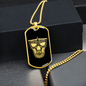 Calavera Mexican Sugar Skull 49 Necklace Stainless Steel or 18k Gold Dog Tag 24" Chain-Express Your Love Gifts