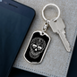 Calavera Mexican Sugar Skull 5 Keychain Stainless Steel or 18k Gold Dog Tag Keyring-Express Your Love Gifts