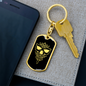Calavera Mexican Sugar Skull 50 Keychain Stainless Steel or 18k Gold Dog Tag Keyring-Express Your Love Gifts