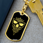 Calavera Mexican Sugar Skull 50 Keychain Stainless Steel or 18k Gold Dog Tag Keyring-Express Your Love Gifts