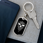 Calavera Mexican Sugar Skull 50 Keychain Stainless Steel or 18k Gold Dog Tag Keyring-Express Your Love Gifts