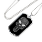 Calavera Mexican Sugar Skull 51 Necklace Stainless Steel or 18k Gold Dog Tag 24" Chain-Express Your Love Gifts