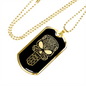 Calavera Mexican Sugar Skull 51 Necklace Stainless Steel or 18k Gold Dog Tag 24" Chain-Express Your Love Gifts