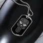Calavera Mexican Sugar Skull 51 Necklace Stainless Steel or 18k Gold Dog Tag 24" Chain-Express Your Love Gifts
