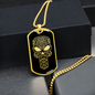 Calavera Mexican Sugar Skull 51 Necklace Stainless Steel or 18k Gold Dog Tag 24" Chain-Express Your Love Gifts