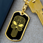 Calavera Mexican Sugar Skull 53 Keychain Stainless Steel or 18k Gold Dog Tag Keyring-Express Your Love Gifts