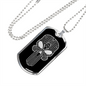Calavera Mexican Sugar Skull 53 Necklace Stainless Steel or 18k Gold Dog Tag 24" Chain-Express Your Love Gifts