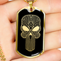 Calavera Mexican Sugar Skull 53 Necklace Stainless Steel or 18k Gold Dog Tag 24" Chain-Express Your Love Gifts
