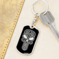 Calavera Mexican Sugar Skull 54 Keychain Stainless Steel or 18k Gold Dog Tag Keyring-Express Your Love Gifts
