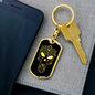 Calavera Mexican Sugar Skull 55 Keychain Stainless Steel or 18k Gold Dog Tag Keyring-Express Your Love Gifts