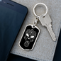 Calavera Mexican Sugar Skull 55 Keychain Stainless Steel or 18k Gold Dog Tag Keyring-Express Your Love Gifts