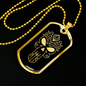 Calavera Mexican Sugar Skull 55 Necklace Stainless Steel or 18k Gold Dog Tag 24" Chain-Express Your Love Gifts