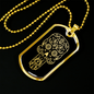 Calavera Mexican Sugar Skull 56 Necklace Stainless Steel or 18k Gold Dog Tag 24" Chain-Express Your Love Gifts