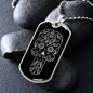 Calavera Mexican Sugar Skull 56 Necklace Stainless Steel or 18k Gold Dog Tag 24" Chain-Express Your Love Gifts