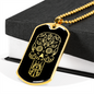 Calavera Mexican Sugar Skull 56 Necklace Stainless Steel or 18k Gold Dog Tag 24" Chain-Express Your Love Gifts