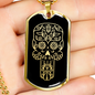 Calavera Mexican Sugar Skull 56 Necklace Stainless Steel or 18k Gold Dog Tag 24" Chain-Express Your Love Gifts