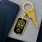 Calavera Mexican Sugar Skull 57 Keychain Stainless Steel or 18k Gold Dog Tag Keyring-Express Your Love Gifts