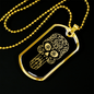 Calavera Mexican Sugar Skull 57 Necklace Stainless Steel or 18k Gold Dog Tag 24" Chain-Express Your Love Gifts