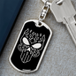 Calavera Mexican Sugar Skull 58 Keychain Stainless Steel or 18k Gold Dog Tag Keyring-Express Your Love Gifts