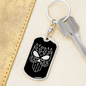 Calavera Mexican Sugar Skull 58 Keychain Stainless Steel or 18k Gold Dog Tag Keyring-Express Your Love Gifts
