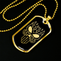Calavera Mexican Sugar Skull 58 Necklace Stainless Steel or 18k Gold Dog Tag 24" Chain-Express Your Love Gifts