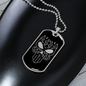 Calavera Mexican Sugar Skull 58 Necklace Stainless Steel or 18k Gold Dog Tag 24" Chain-Express Your Love Gifts