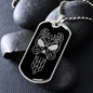 Calavera Mexican Sugar Skull 59 Necklace Stainless Steel or 18k Gold Dog Tag 24" Chain-Express Your Love Gifts