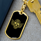 Calavera Mexican Sugar Skull 6 Keychain Stainless Steel or 18k Gold Dog Tag Keyring-Express Your Love Gifts