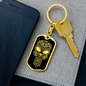 Calavera Mexican Sugar Skull 60 Keychain Stainless Steel or 18k Gold Dog Tag Keyring-Express Your Love Gifts