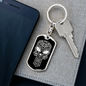 Calavera Mexican Sugar Skull 60 Keychain Stainless Steel or 18k Gold Dog Tag Keyring-Express Your Love Gifts