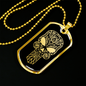 Calavera Mexican Sugar Skull 60 Necklace Stainless Steel or 18k Gold Dog Tag 24" Chain-Express Your Love Gifts