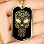Calavera Mexican Sugar Skull 60 Necklace Stainless Steel or 18k Gold Dog Tag 24" Chain-Express Your Love Gifts