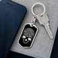 Calavera Mexican Sugar Skull 61 Keychain Stainless Steel or 18k Gold Dog Tag Keyring-Express Your Love Gifts