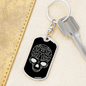 Calavera Mexican Sugar Skull 63 Keychain Stainless Steel or 18k Gold Dog Tag Keyring-Express Your Love Gifts