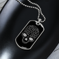 Calavera Mexican Sugar Skull 63 Necklace Stainless Steel or 18k Gold Dog Tag 24" Chain-Express Your Love Gifts