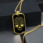 Calavera Mexican Sugar Skull 63 Necklace Stainless Steel or 18k Gold Dog Tag 24" Chain-Express Your Love Gifts