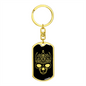 Calavera Mexican Sugar Skull 64 Keychain Stainless Steel or 18k Gold Dog Tag Keyring-Express Your Love Gifts